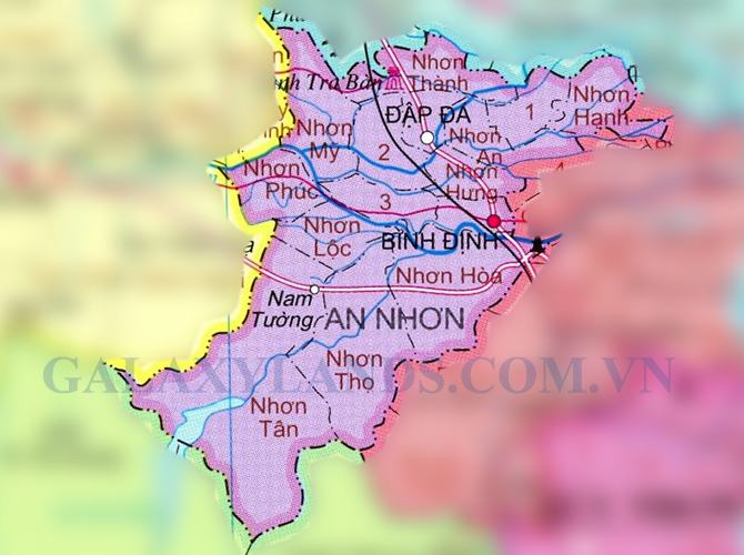 Bản đồ hành chính huyện An Nhơn tỉnh Bình Định