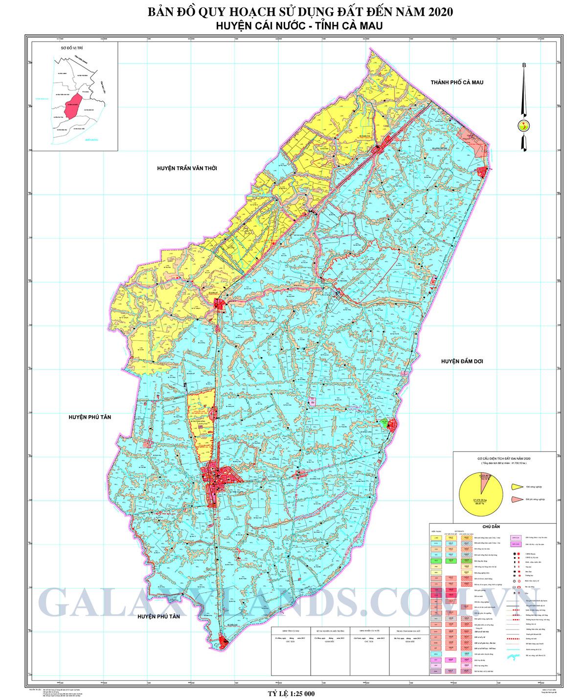 Bản đồ quy hoạch sử dụng đất huyện Cái Nước tỉnh Cà Mau - Bản đồ quy hoạch huyện Cái Nước Cà Mau