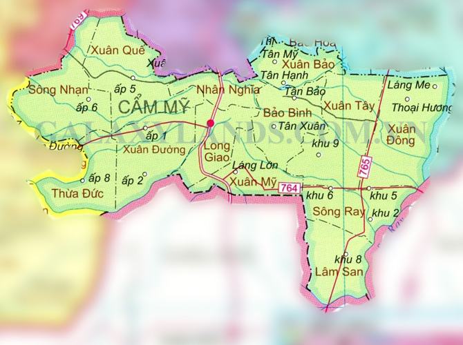 Bản đồ huyện Cẩm Mỹ