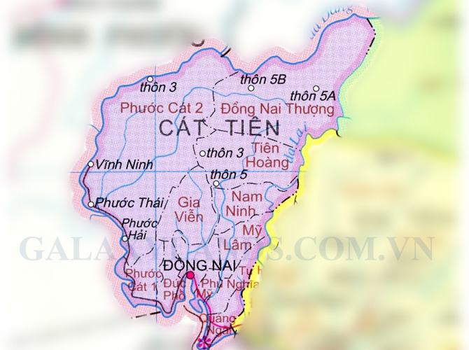 Bản đồ huyện Cát Tiên tỉnh Lâm Đồng