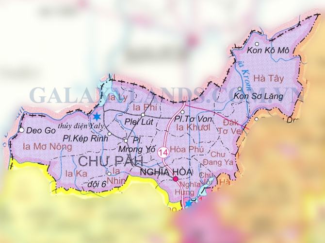 Bản đồ huyện Chư Pah tỉnh Gia Lai
