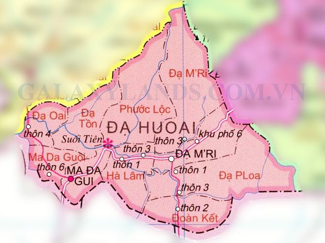 Bản đồ huyện Đạ Huoai tỉnh Lâm Đồng