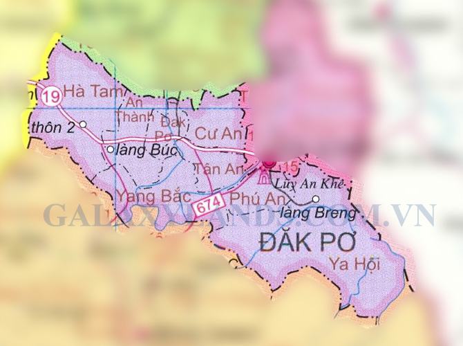 Bản đồ huyện Đăk Pơ tỉnh Gia Lai