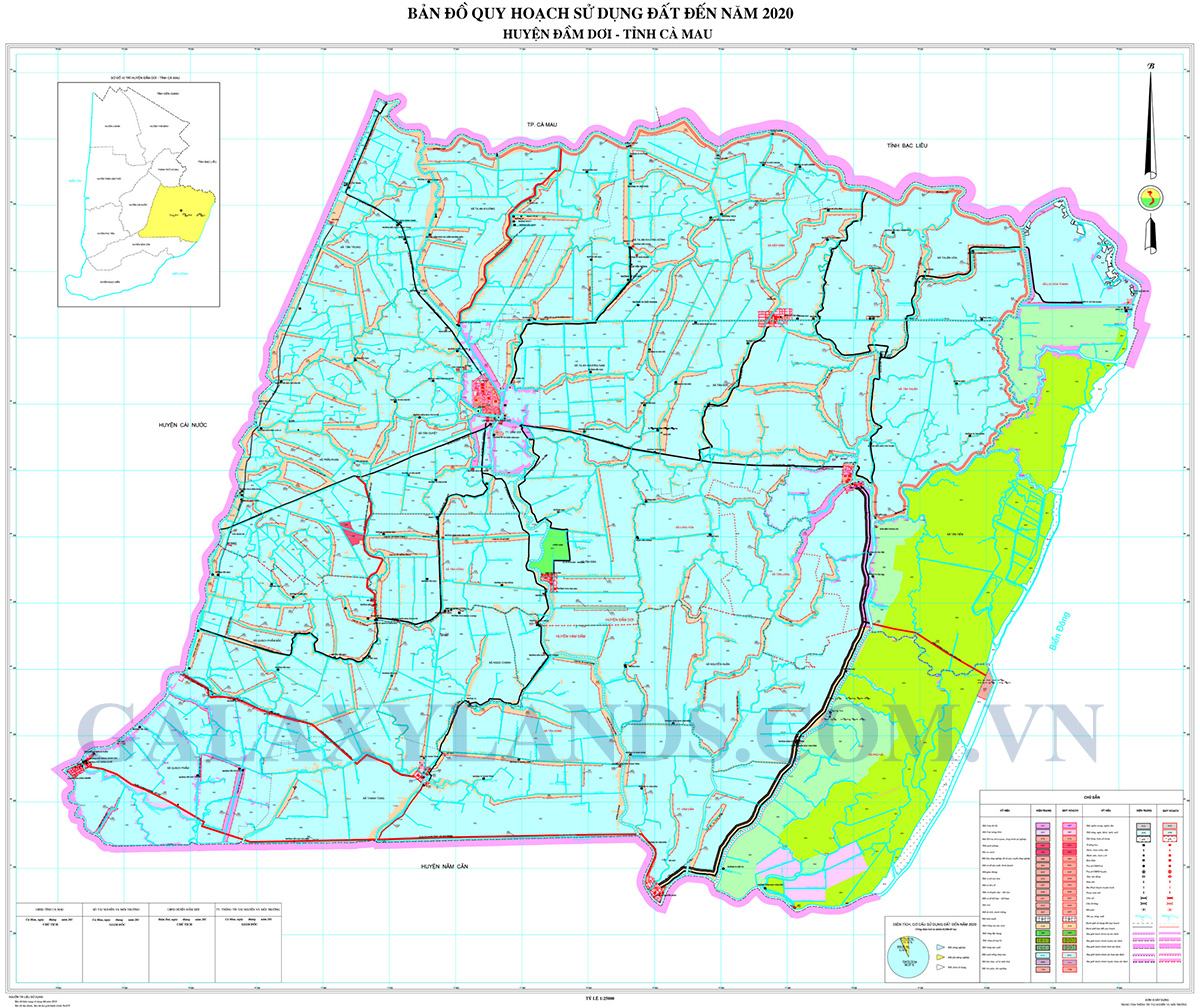 Bản đồ quy hoạch sử dụng đất huyện Đầm Dơi tỉnh Cà Mau 