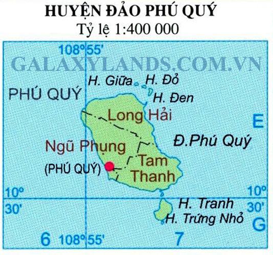 Bản đồ huyện đảo Phú Quý tỉnh Bình Thuận