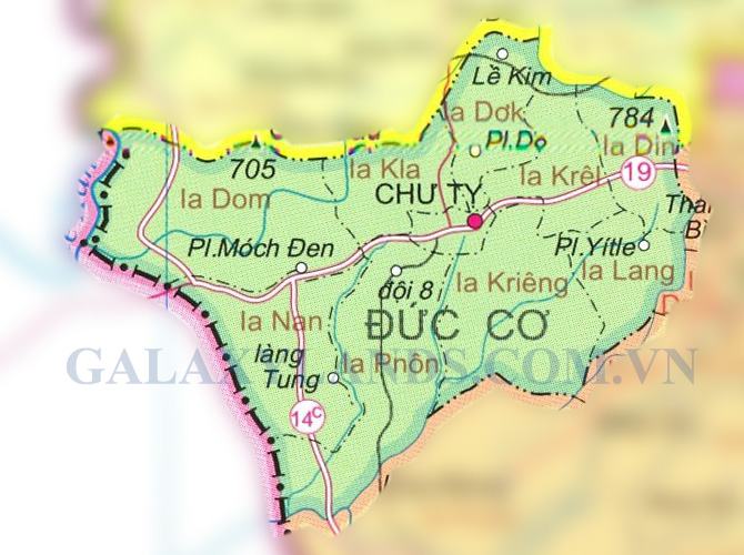 Bản đồ huyện Đức Cơ tỉnh Gia Lai