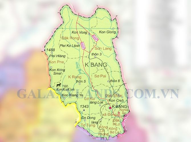 Bản đồ huyện K Bang tỉnh Gia Lai