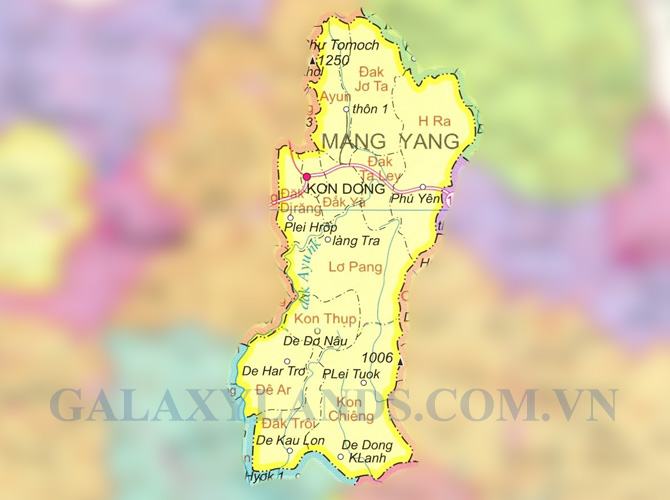 Bản đồ huyện Mang Yang tỉnh Gia Lai