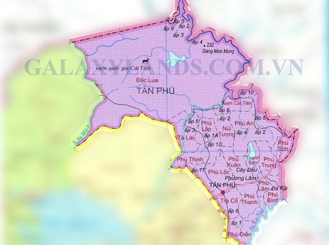 Bản đồ huyện Tân Phú