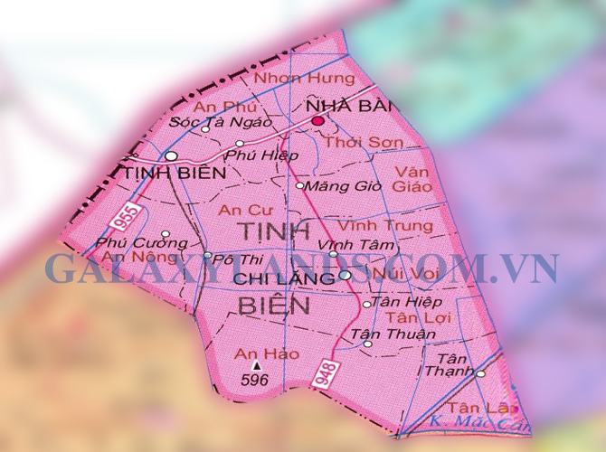 Bản đồ huyện Tịnh Biên tỉnh An Giang