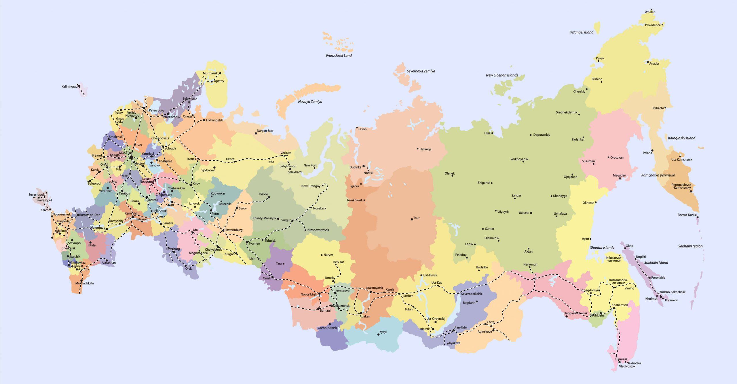 Bản đồ nước Nga - Bản đồ Liên Bang Nga ( Russia Map )