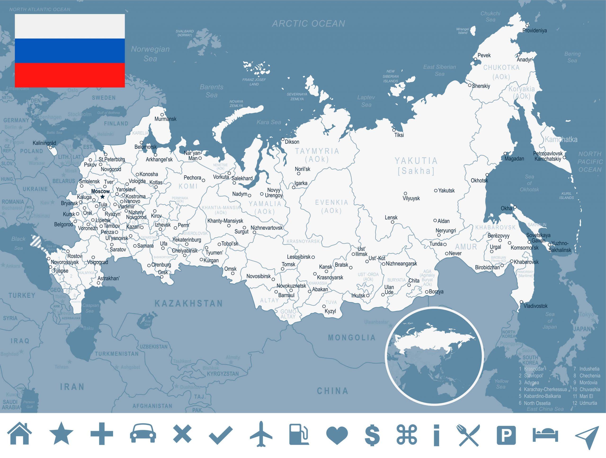 Bản đồ nước Nga - Bản đồ Liên Bang Nga ( Russia Map )