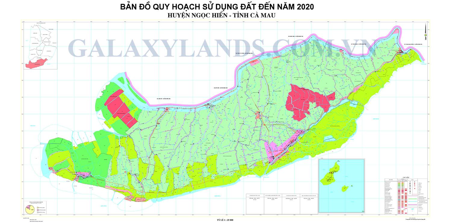 Bản đồ quy hoạch sử dụng đất huyện Ngọc Hiển tỉnh Cà Mau - Bản đồ quy hoạch huyện Ngọc Hiển