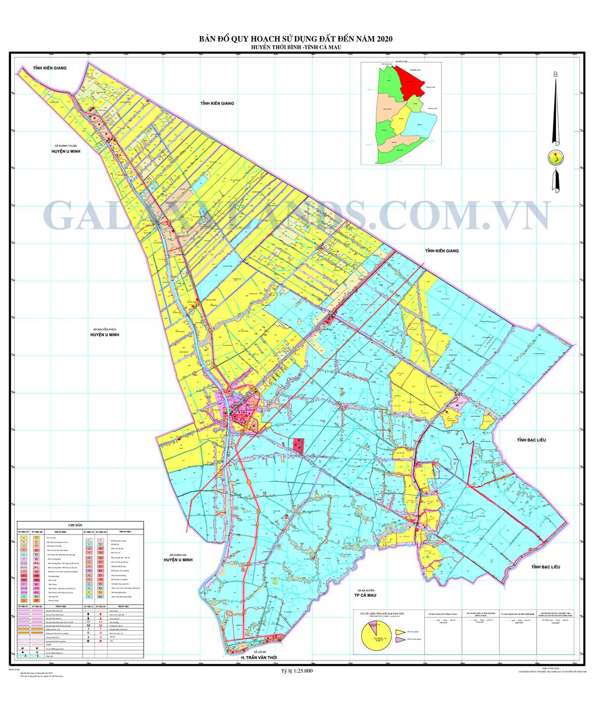 Bản đồ quy hoạch sử dụng đất huyện Thới Bình - Bản đồ quy hoạch huyện Thới Bình