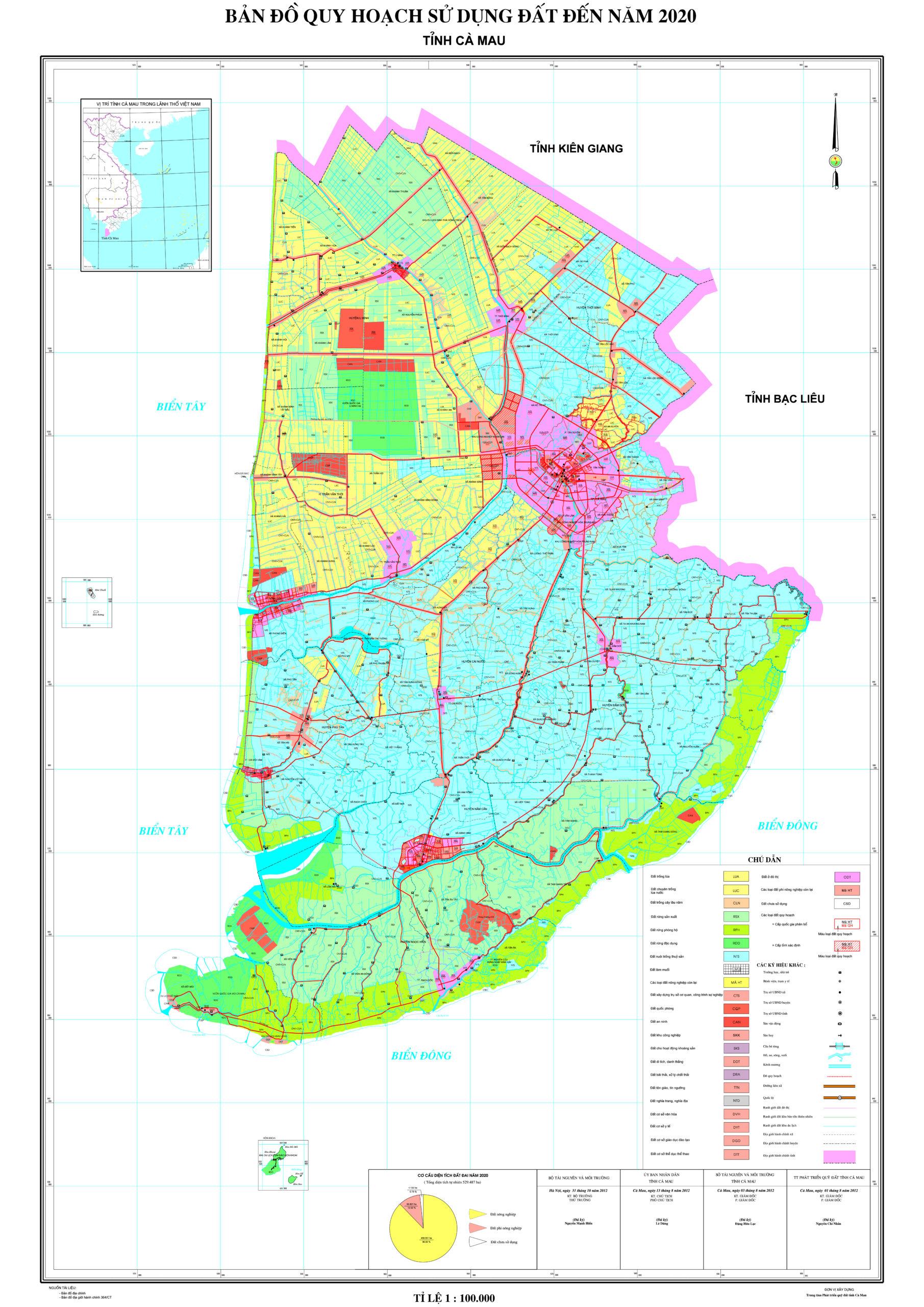 Bản đồ quy hoạch sử dụng đất tỉnh Cà Mau - Bản đồ Quy Hoạch Cà Mau