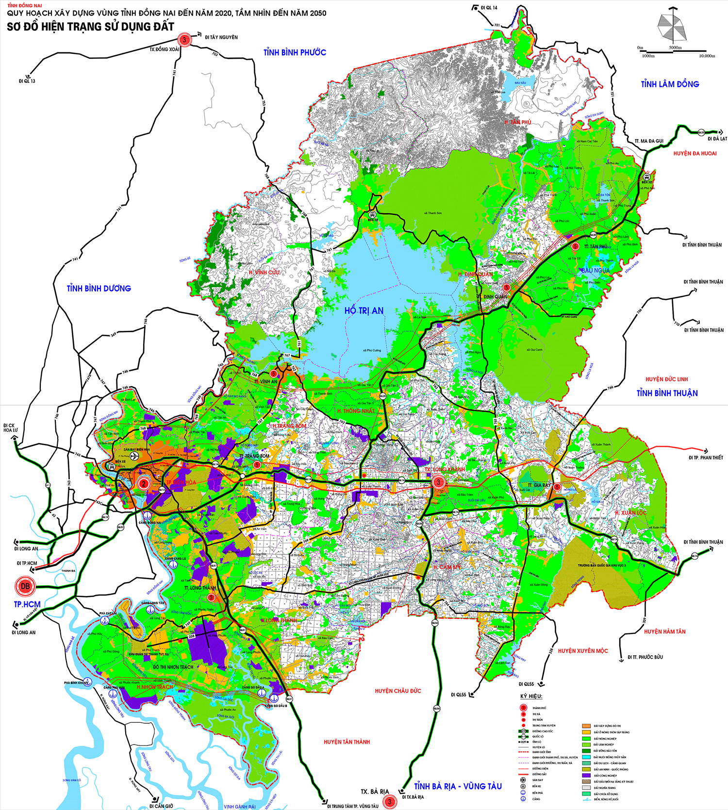 Bản đồ quy hoạch tỉnh Đồng Nai - Bản đồ quy hoạch sử dụng đất tỉnh Đồng Nai