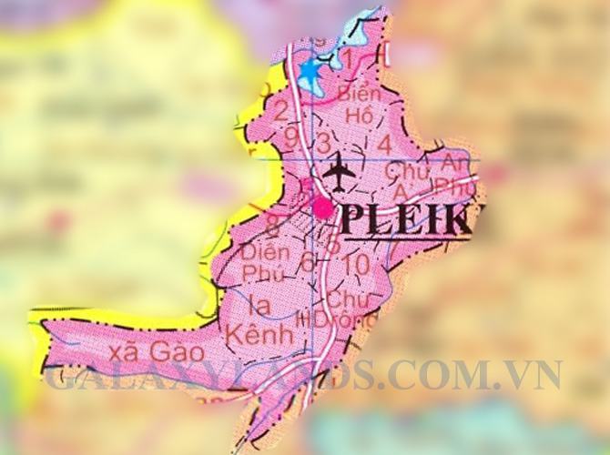 Bản đồ thành phố Pleiku tỉnh Gia Lai