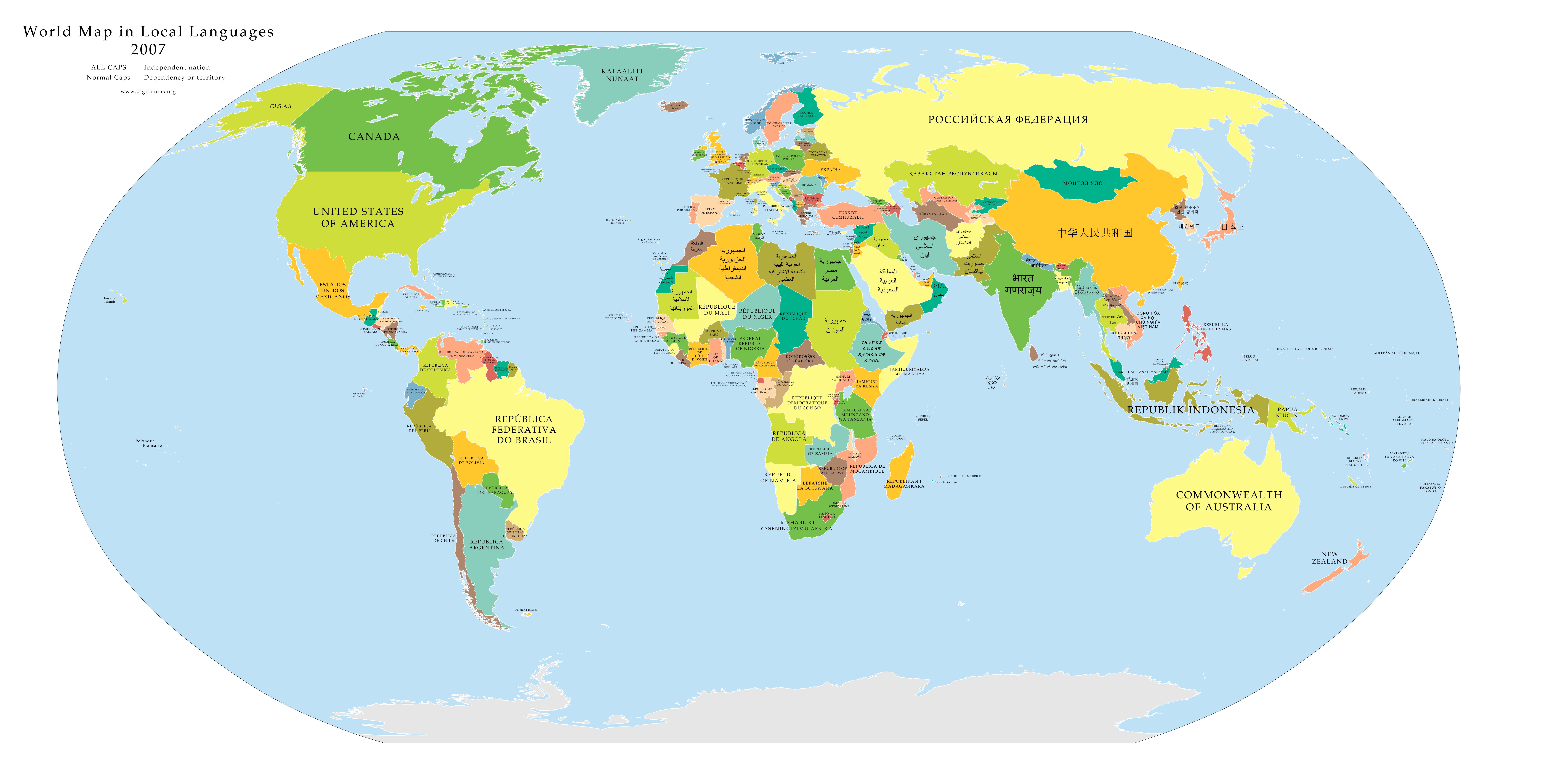 Bản đồ các châu lục trên Thế Giới