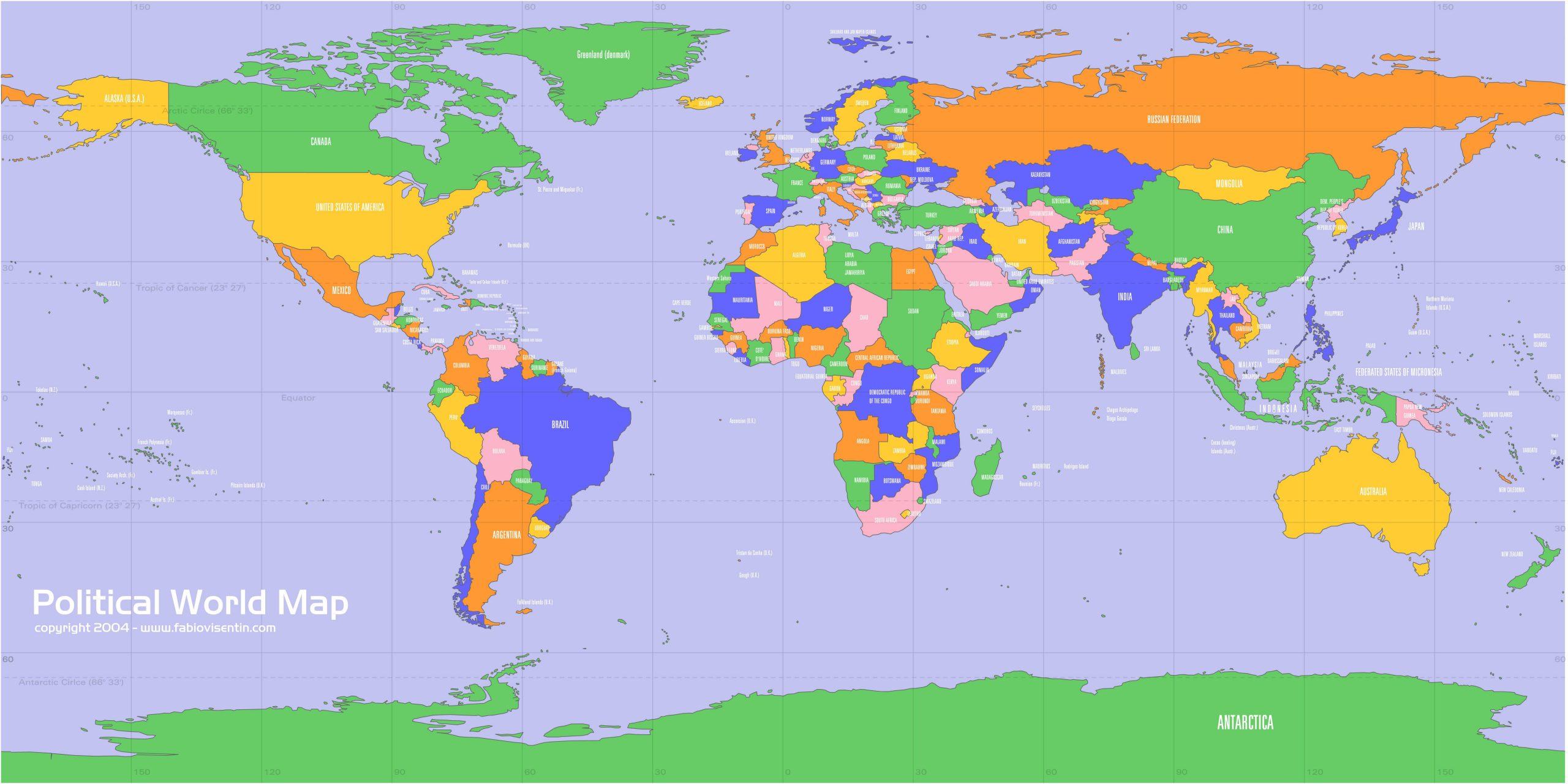 Bản đồ Thế Giới khổ lớn chi tiết