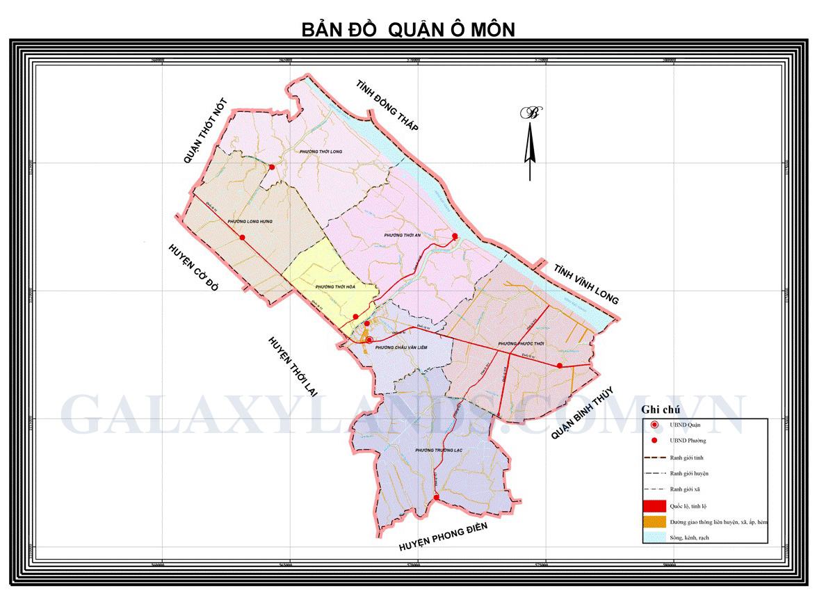 Bản đồ hành chính quận Ô Môn 