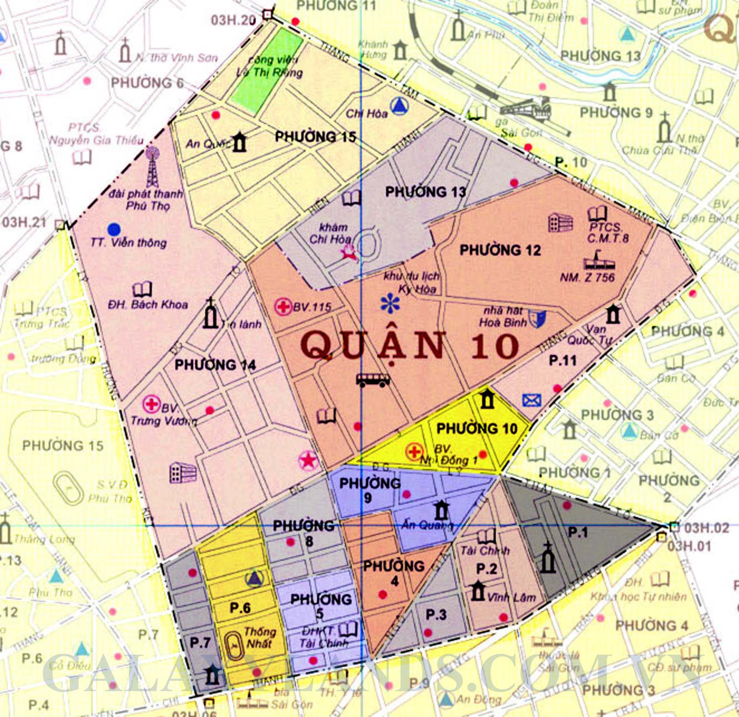 Bản đồ quận 10 thành phố Hồ Chí Minh - Bản đồ Sài Gòn