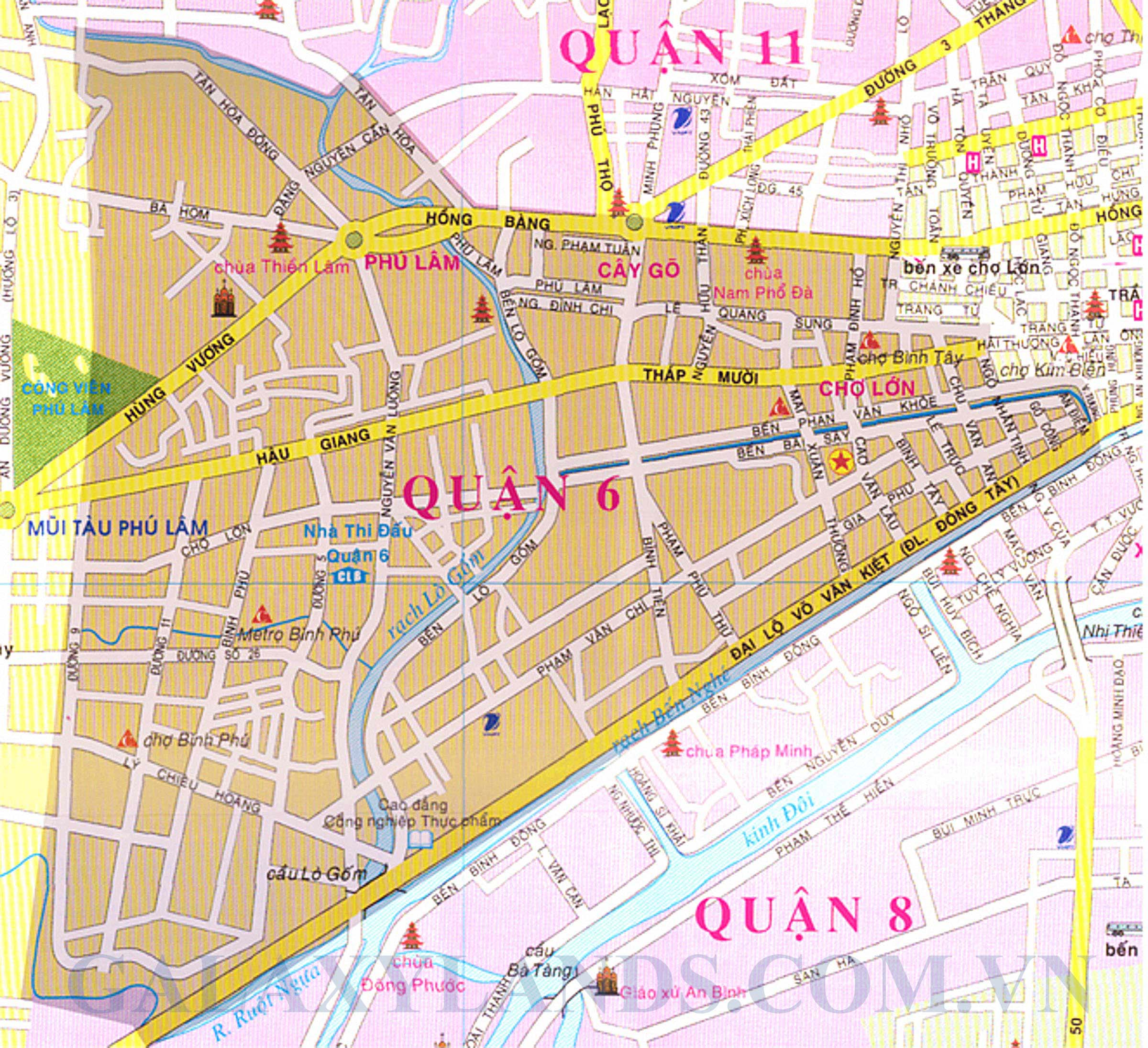 Bản đồ quận 6 thành phố Hồ Chí Minh - Bản đồ Sài Gòn