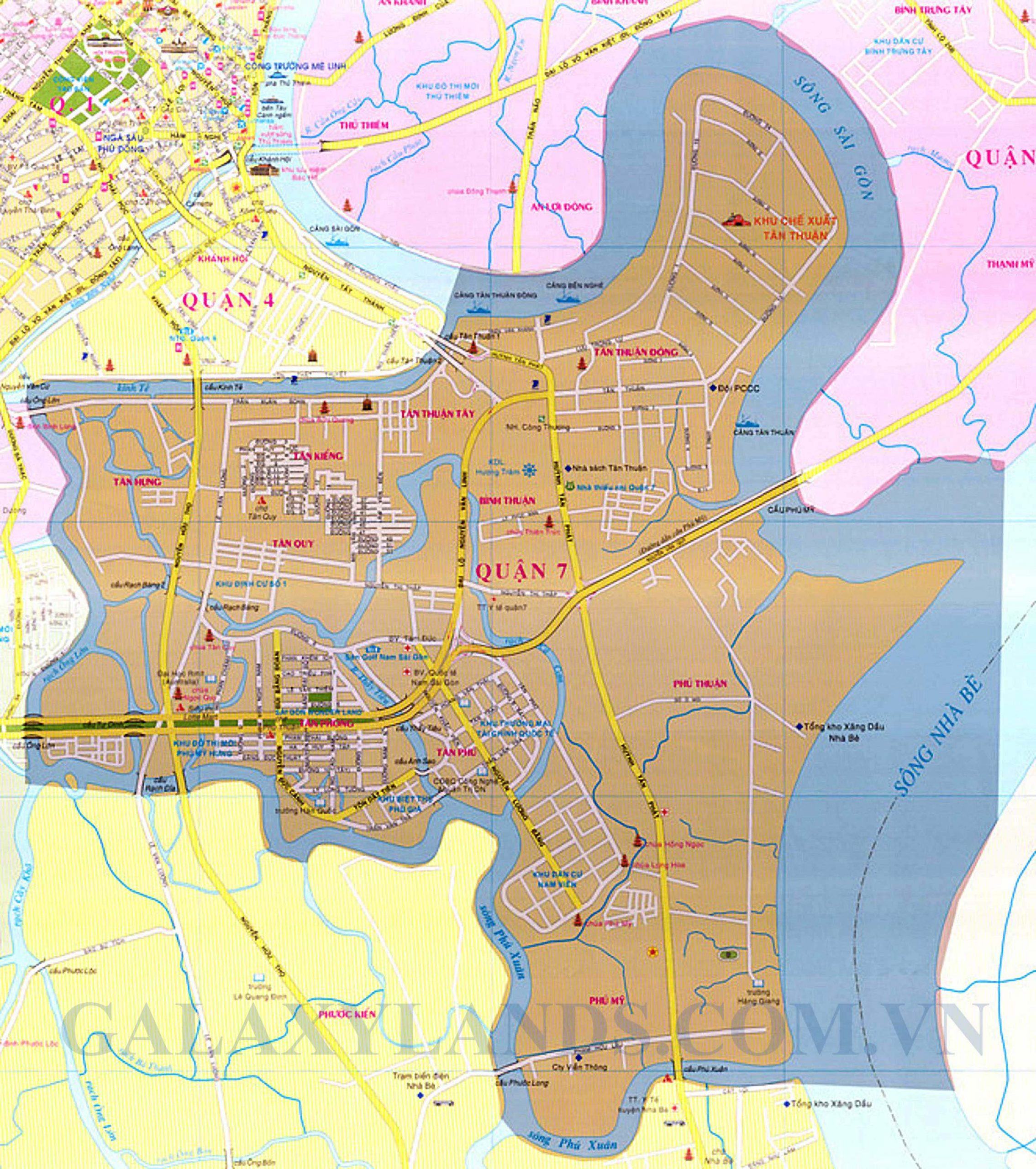Bản đồ quận 7 thành phố Hồ Chí Minh - Bản đồ Sài Gòn