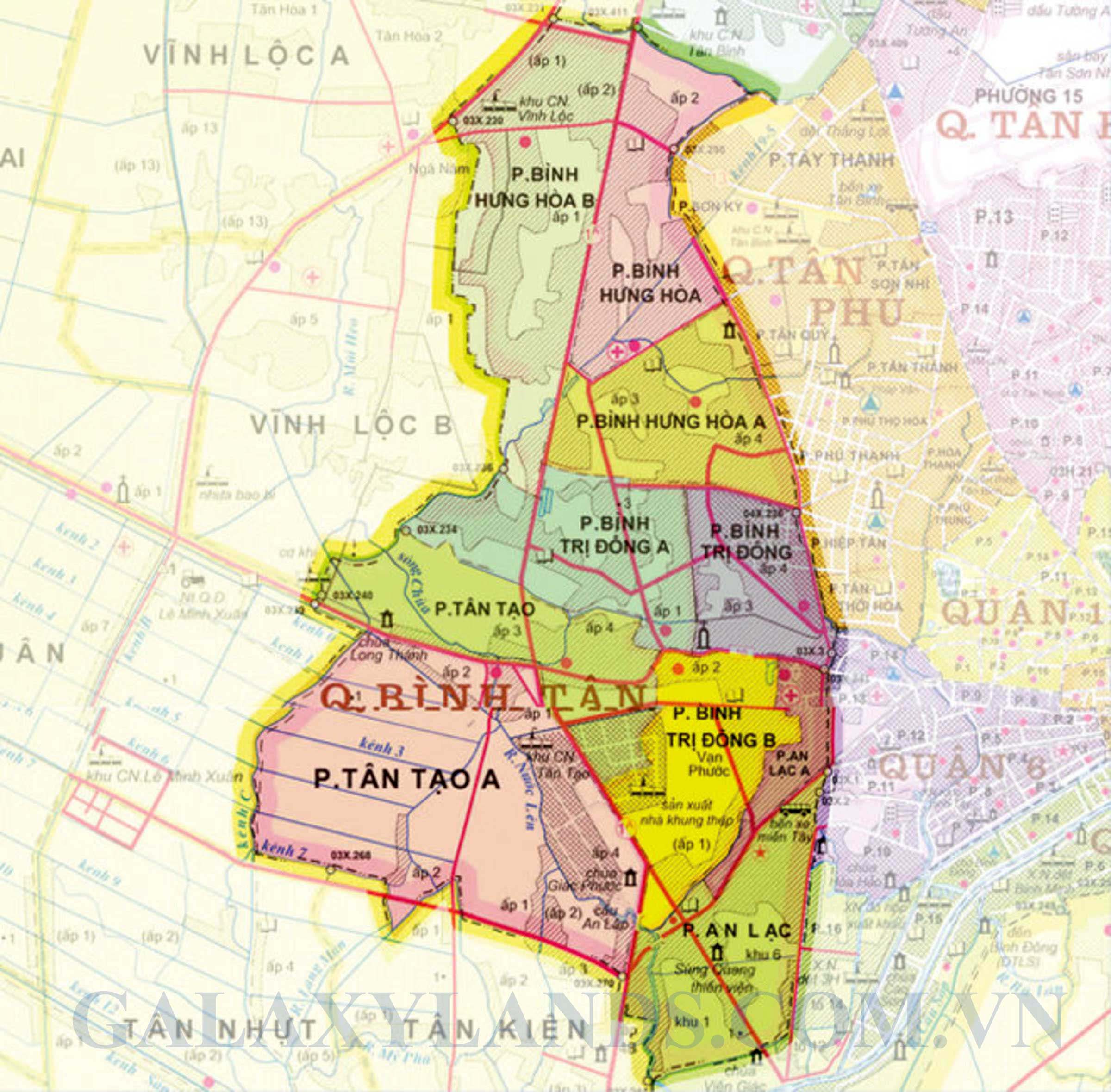 Bản đồ quận Bình Tân - Bản đồ quận Bình Tân Sài Gòn