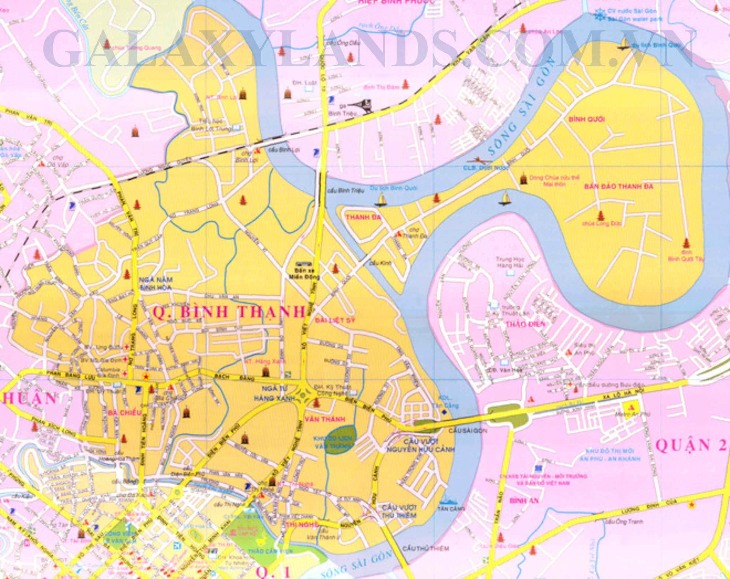 Bản đồ quận Bình Thạnh - Bản đồ quận Bình Thạnh Sài Gòn