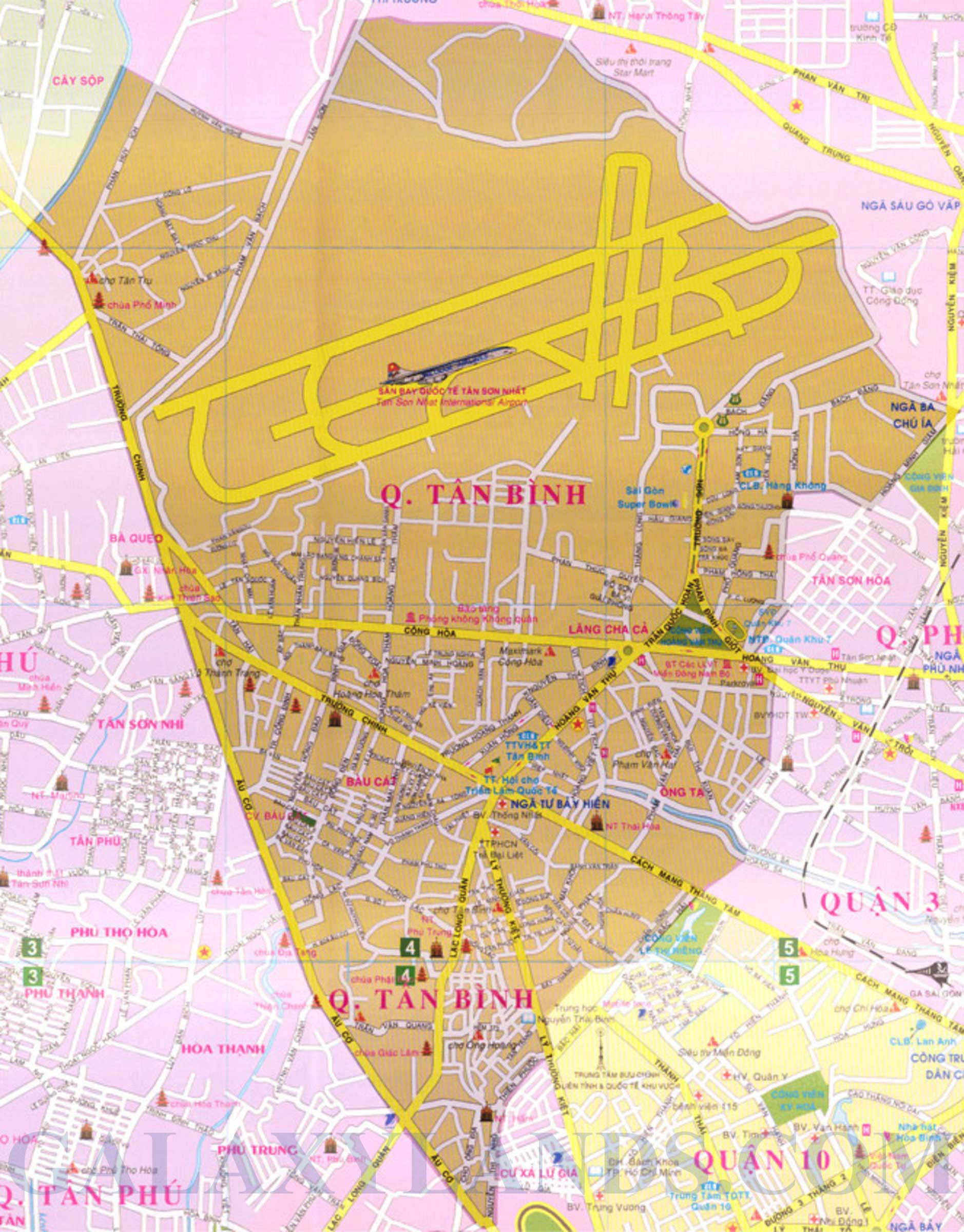 Bản đồ quận Tân Bình thành phố Hồ Chí Minh - Bản đồ quận Tân Bình Sài Gòn