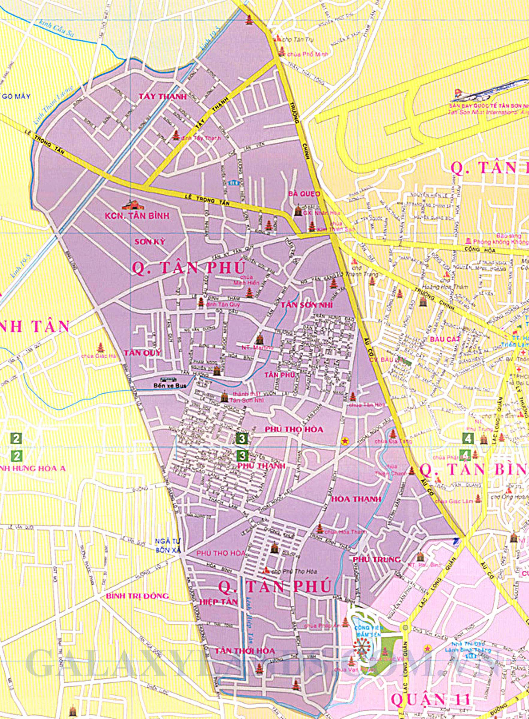Bản đồ quận Tân Phú - Bản đồ quận Tân Phú Sài Gòn