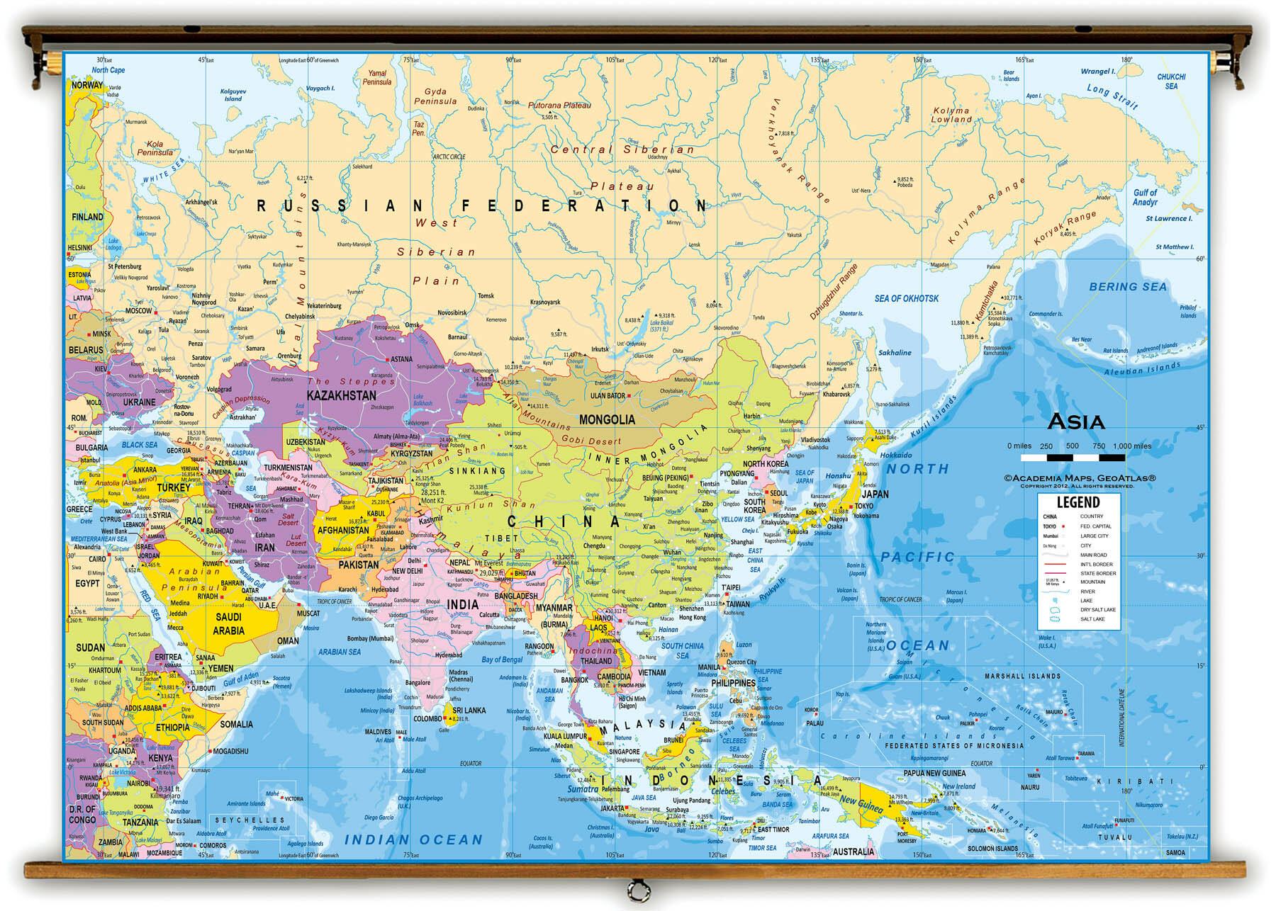 Bản đồ hành chính các quốc gia Châu Á