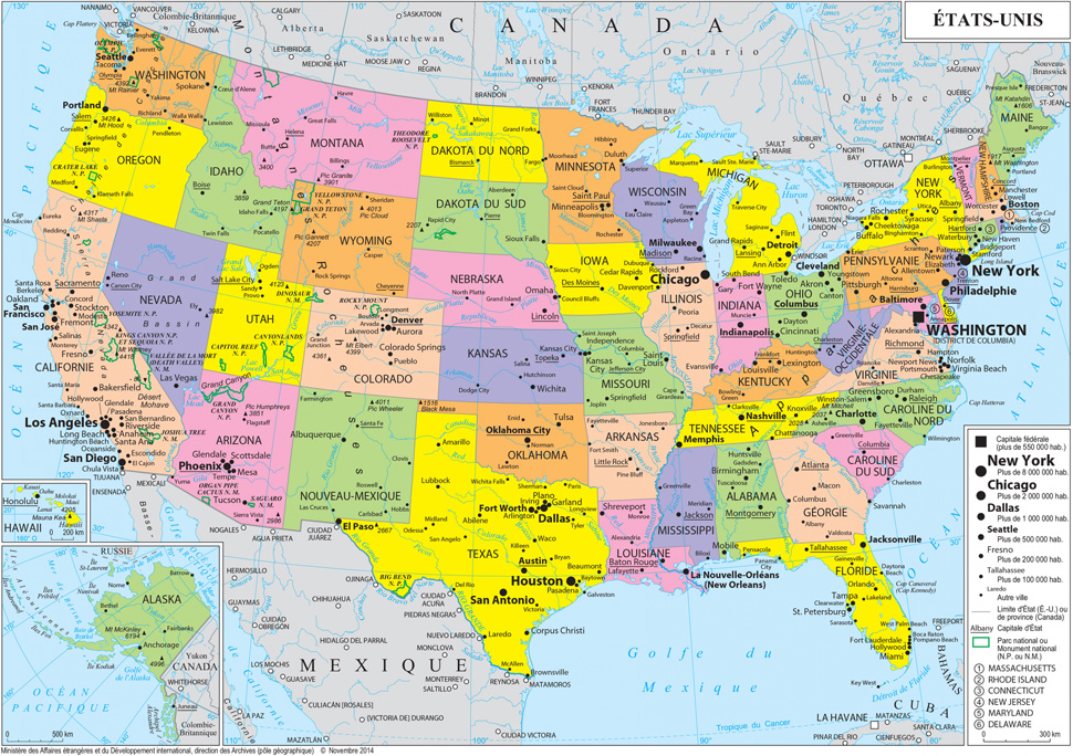 Bản đồ chi tiết của 50 tiểu bang Hoa Kỳ (USA Map)