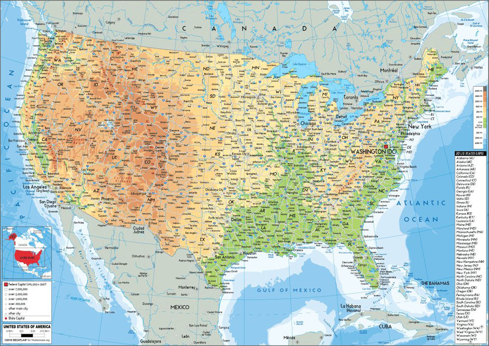 Bản đồ hệ thống giao thông kết nối 50 bang Hoa Kỳ