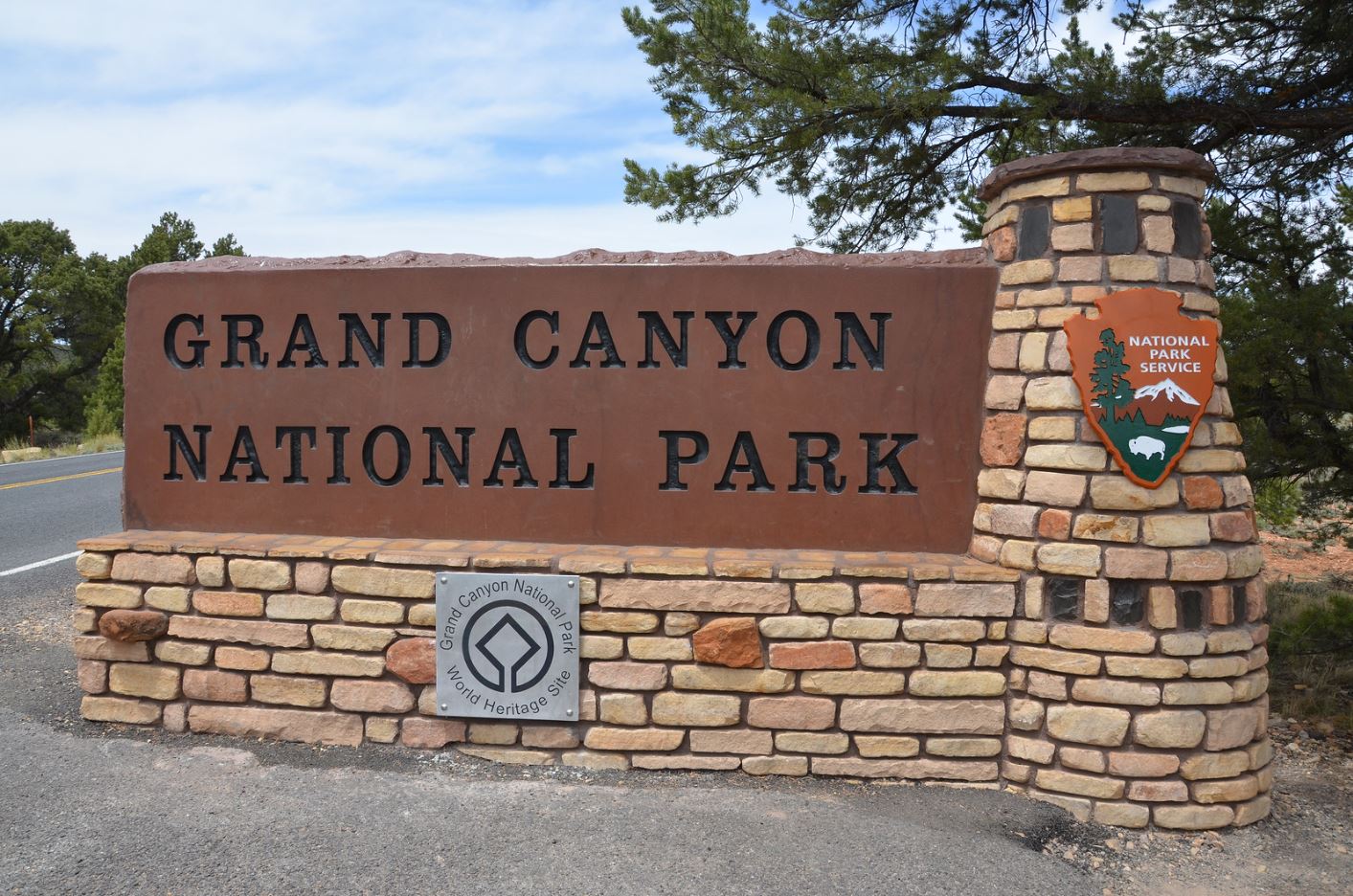 Welcome gate to Grand Canyon National Park